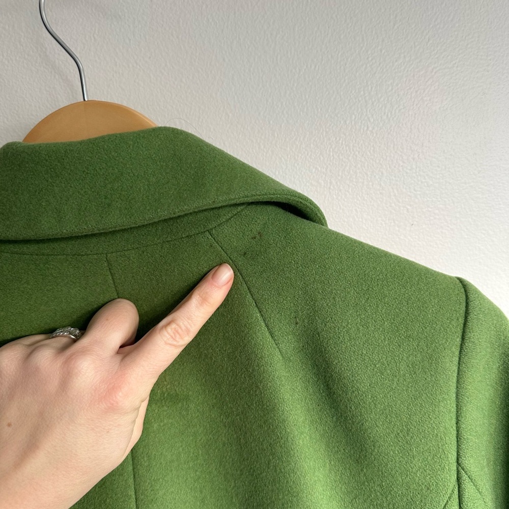 Vintage J. Crew Green 100% Wool Coat 2005 Women’s Size 4 - Picture 9 of 9